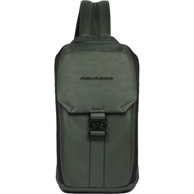 Рюкзак слинг мужской PIQUADRO THAN хаки кожа CA6616S135/VE